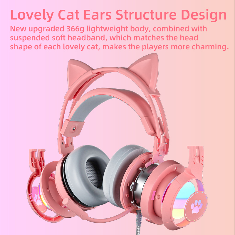 Pc Gaming Earbuds - سماعة رأس للألعاب باللون الوردي متوافقة