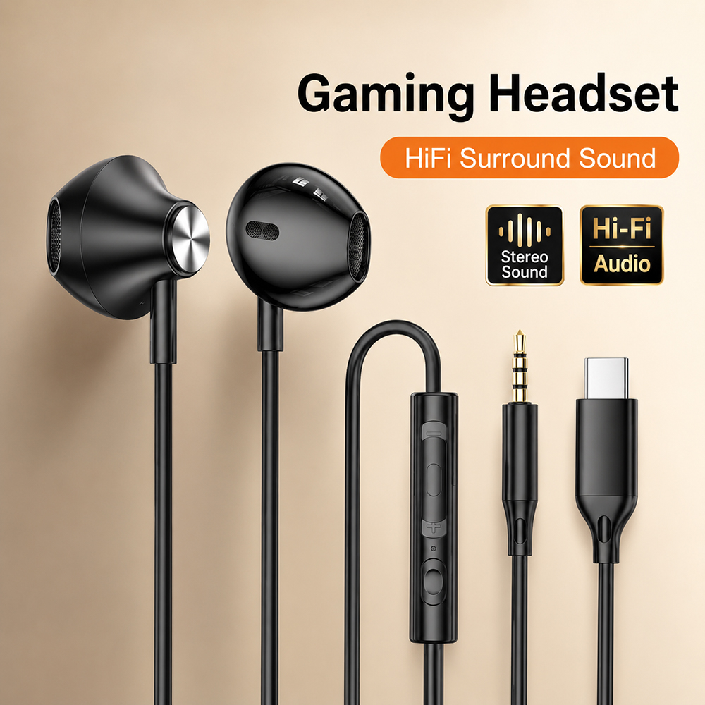 Pc Gaming Earbuds - سماعات رأس هاي فاي محيطية بصوت