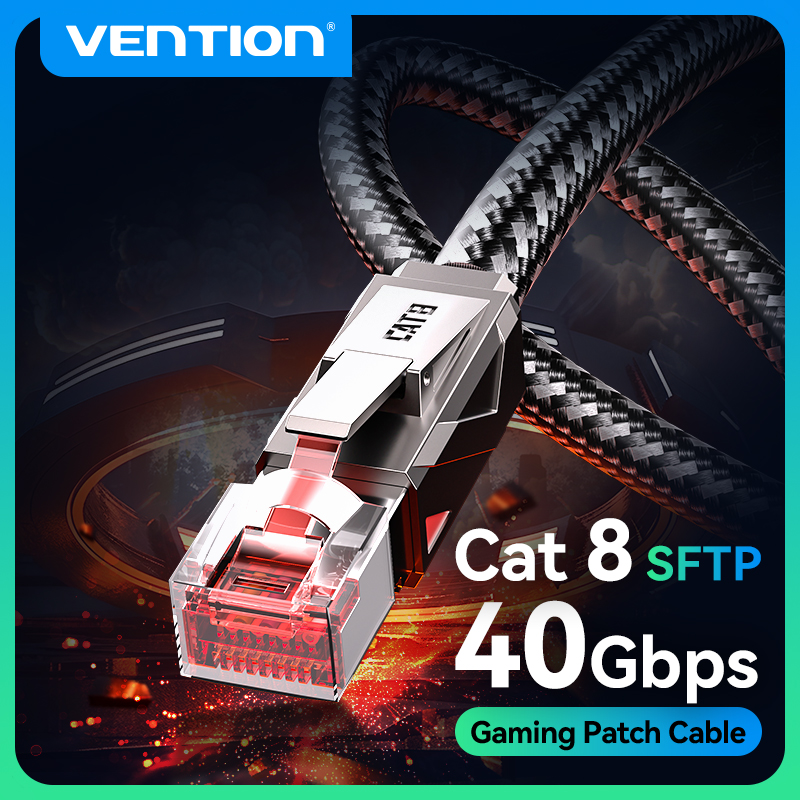 Pc Gaming Set - Vention Cat8 كابل إيثرنت 40Gbps 2000MHz