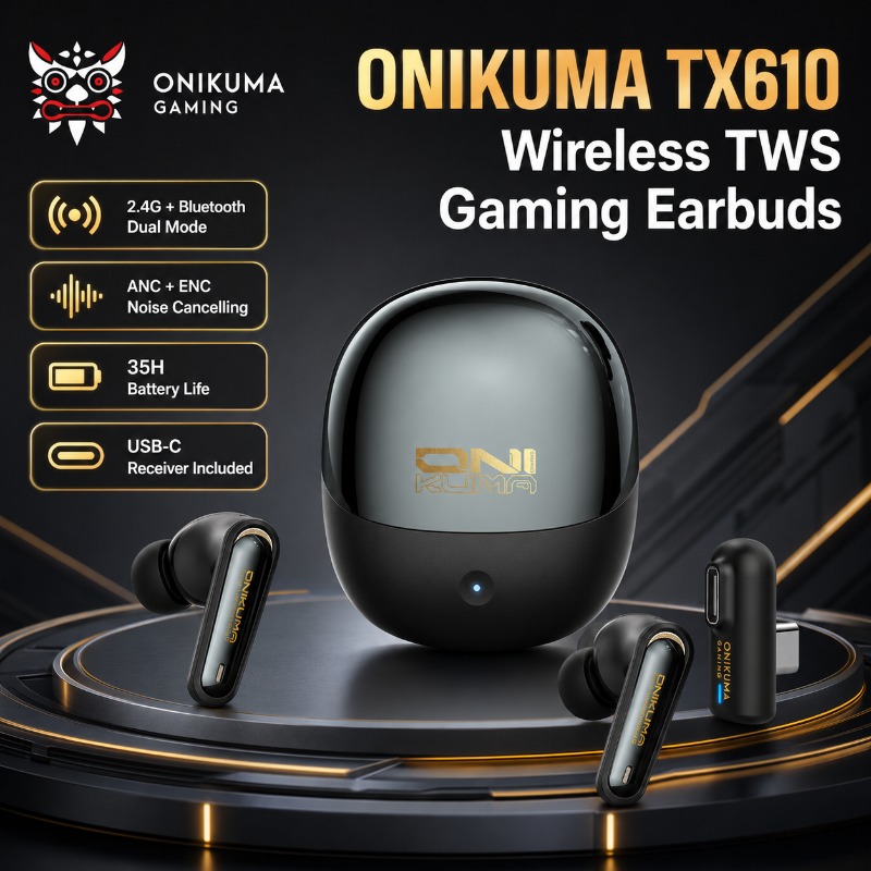 Pc Gaming Earbuds - سماعات ألعاب لاسلكية ONIKUMA TX610 ثنائية