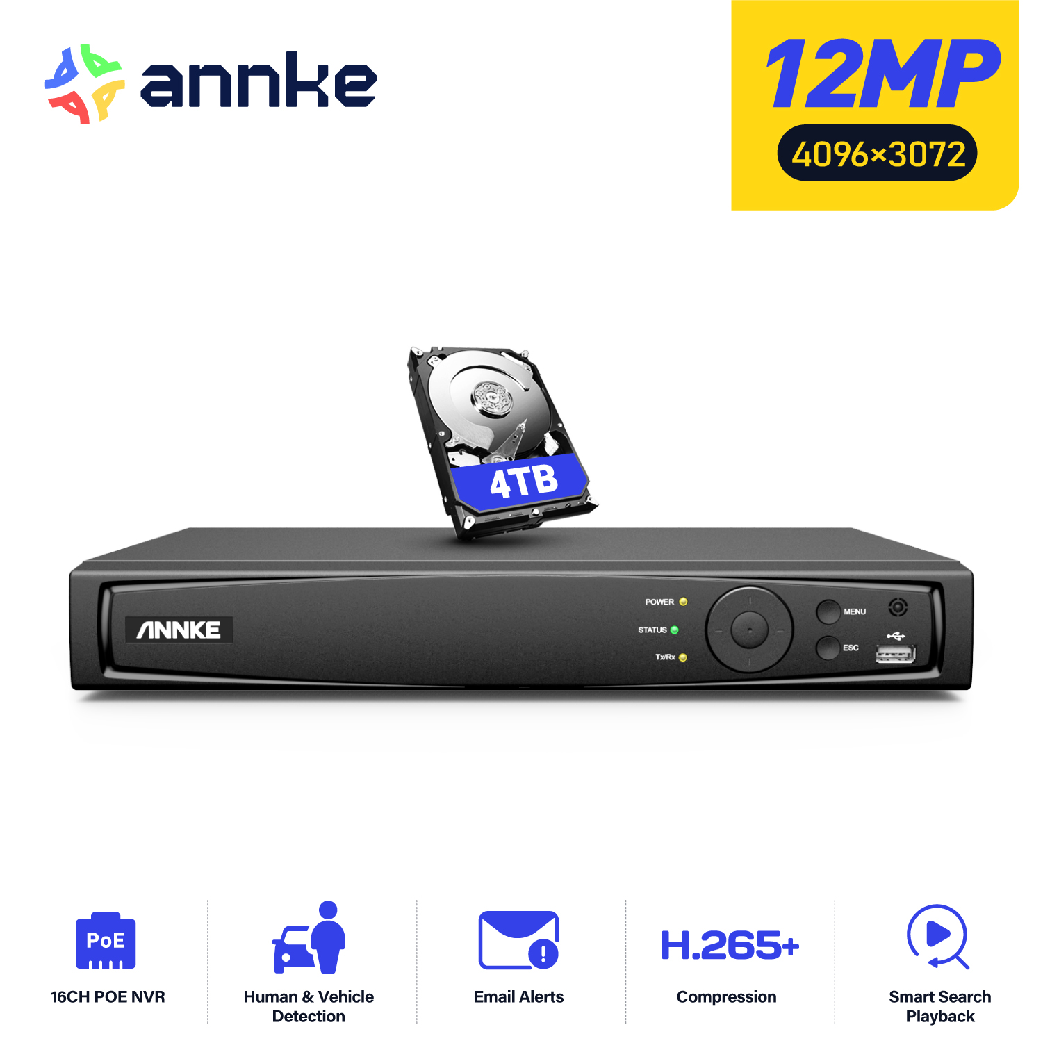 ANNKE 12MP POE NVR شبكة مسجل ف - مراجعة Webcam 4K وسعره