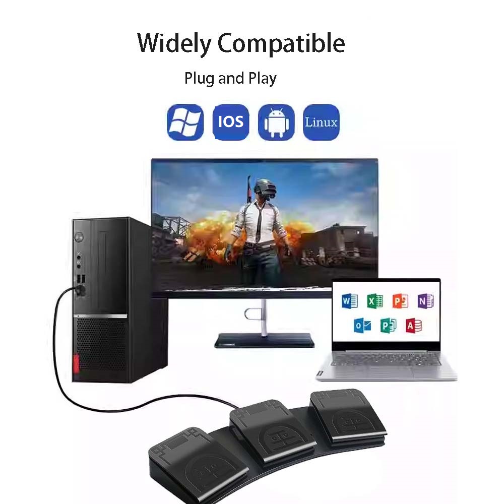 دواسة تحكم MIDI USB للألعاب عل - مراجعة Usb Foot Pedal Gaming وسعره