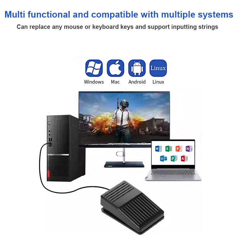 USB دواسة القدم التحكم التبديل - مراجعة Usb Foot Pedal Gaming وسعره