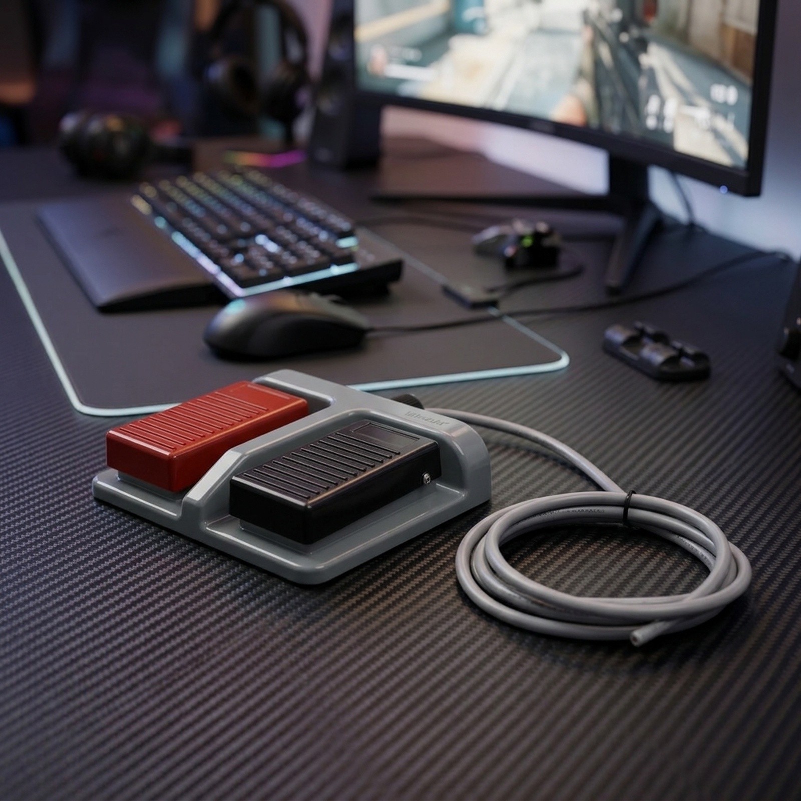 مفتاح قدم مزدوج أحمر وأسود للت - مراجعة Usb Foot Pedal Gaming وسعره